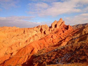 Scenic view of skazka canyon against sky