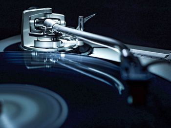 Close-up of turntable