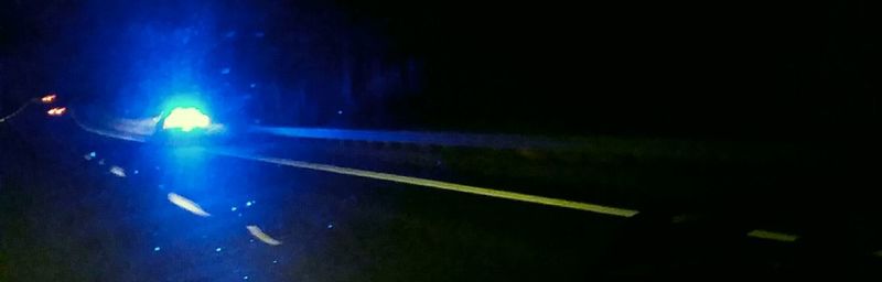 Illuminated lights at night