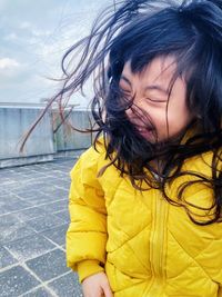 Portrait of little girl looking away