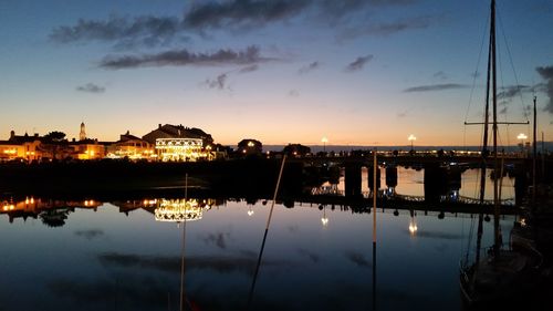 Reflection of buildings in water