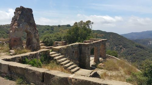 Low angle view of old ruin