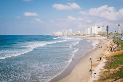 Scenic view of beach against sky