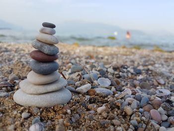 Close-up of pebbles on beach