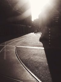 Road passing through city