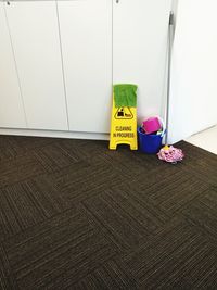 View of shoe on floor at home