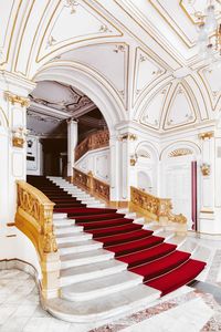 View of staircase inside a theater.