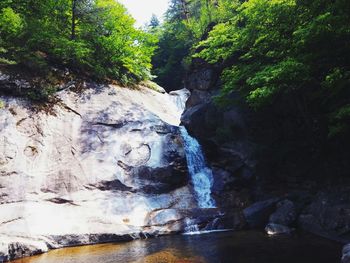 Scenic view of river flowing through rocks