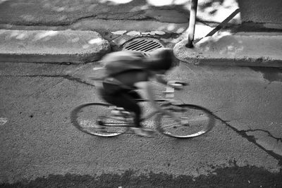 Blurred motion of bicycle