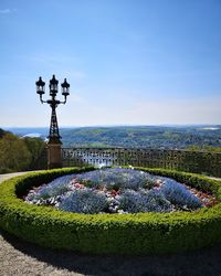 Scenic view of field against blue sky