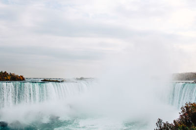 Scenic view of waterfall