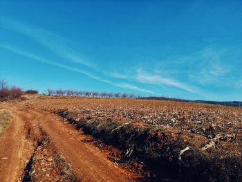 Scenic view of land against sky