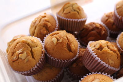 High angle view of cupcakes