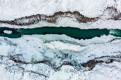 Close-up of frozen lake