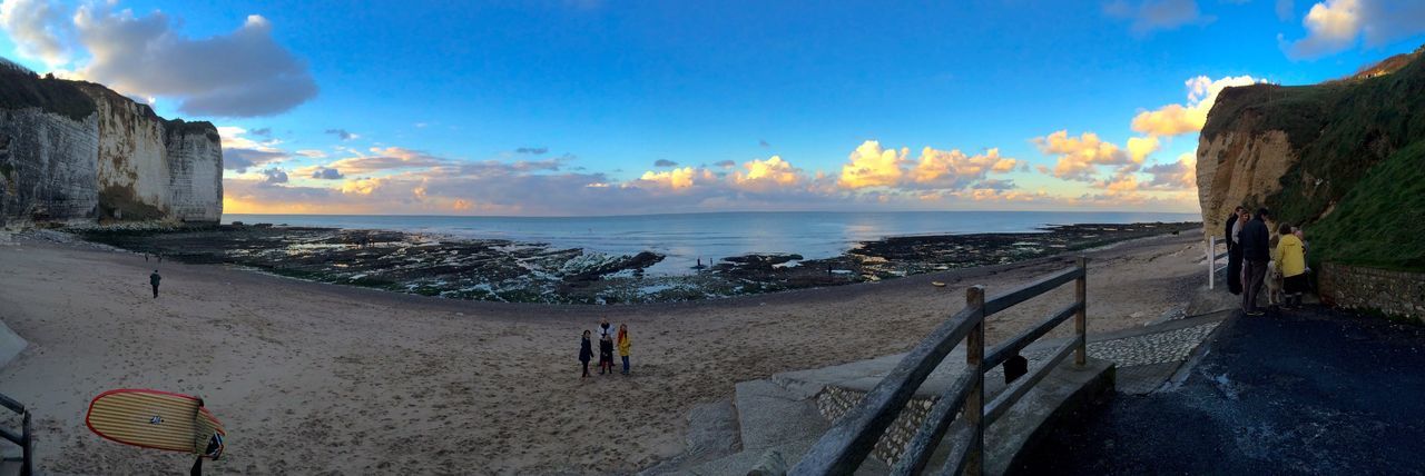 sea, horizon over water, sky, water, beach, shore, scenics, beauty in nature, cloud - sky, tranquility, tranquil scene, nature, blue, cloud, idyllic, lifestyles, leisure activity, men, standing