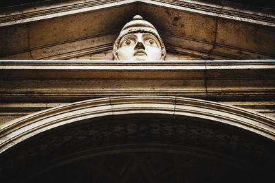 Low angle view of statue of historic building