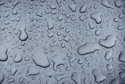 Full frame shot of raindrops on glass
