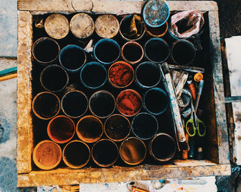 Close-up of rusty pipes