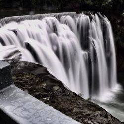 Water flowing through rocks