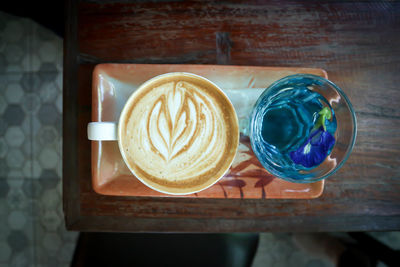 Directly above shot of coffee on table