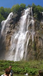 Scenic view of waterfall