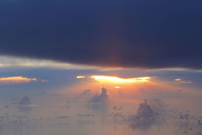 Scenic view of silhouette landscape against sky during sunset