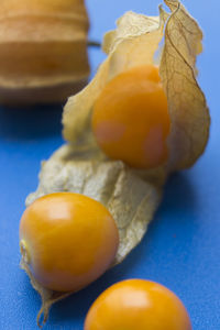 Close-up of lemon on table