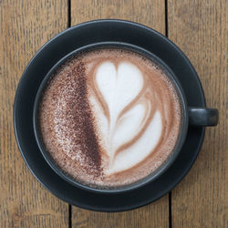 Directly above shot of coffee on table