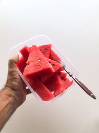 Close-up of hand holding food