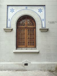 Closed window of building