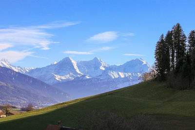 Scenic view of mountains against sky