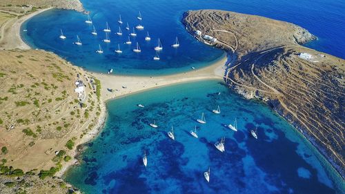 High angle view of sea shore