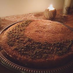 Close-up of illuminated street light