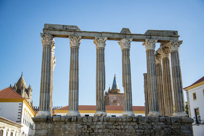 Low angle view of historic building against clear sky