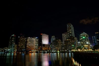 City lit up at night