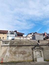 Low angle view of buildings against sky