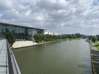 Bridge over river against sky