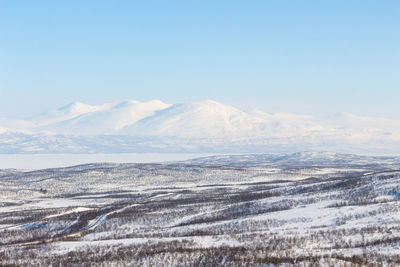 View over lake torneträsk in abisko, sweden