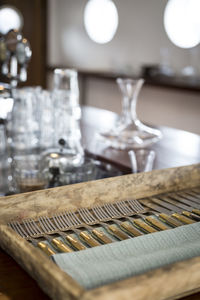 Close up of piano keys