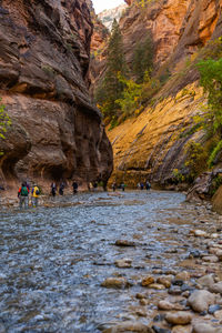 Group of people on rock formation