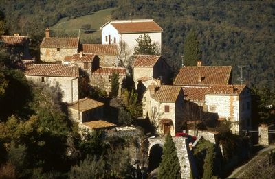 High angle shot of townscape