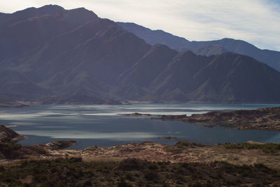 Scenic view of lake and mountains