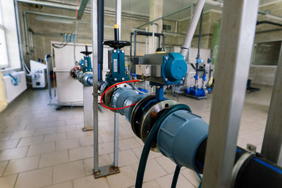 Close-up of machinery in gym