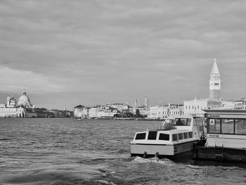 Black and white photograph taken at the venice lagoon in italy