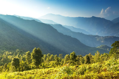 Scenic view of mountains against sky