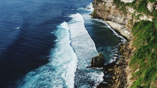 High angle view of sea