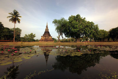 Reflection of built structure in water