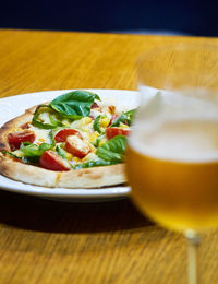 Close-up of meal served on table