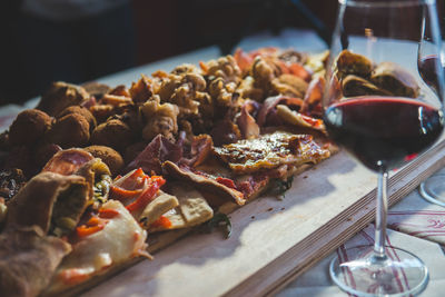 Close-up of food served in plate