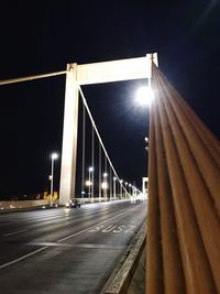 View of suspension bridge at night